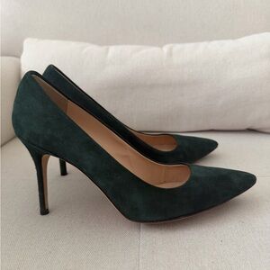 J Crew Elsie Forest Green Dark Green Pumps Excellent Condition!